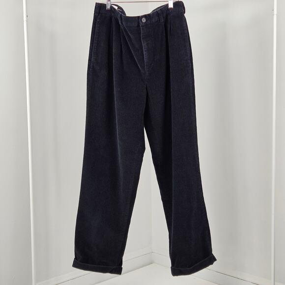 Brooks Brothers Elliot Straight Leg Corduroy Black Pants | Men's 34 x 30 | FADED - Picture 2 of 16